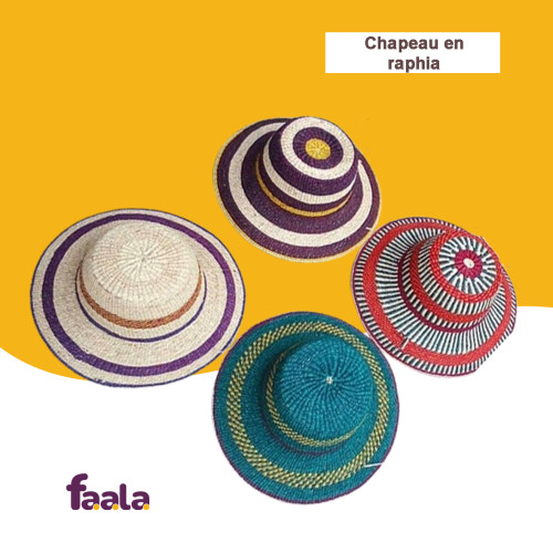 Chapeau coloré en raphia